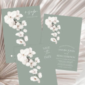 Invitation Mariage d'orchidée blanche moderne Sage Green