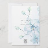 Invitation Mariage d'orchidée bleu doux (Dos)