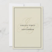 Invitation Mariage d'orchidées avec initiales en ivoire noir (Dos)