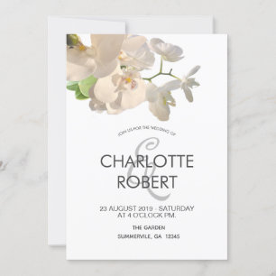 Invitation Mariage d'orchidées blanches tropicales