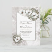 Invitation Mariage d'orchidées blanches tropicales (Debout devant)