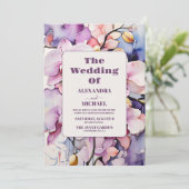 Invitation Mariage d'orchidées rose chaud Fuchsia (Debout devant)