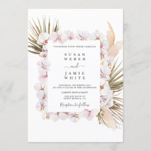 Invitation mariage d'orchidées roses chics tropicales