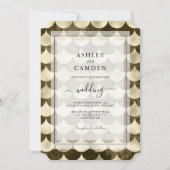 Invitation Mariage Doré à Coquilles Antique (Devant)