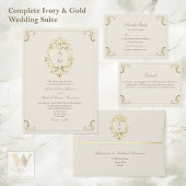 Invitation Mariage Doré Baroque Vintage