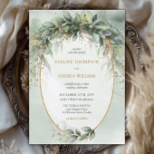 Invitation Mariage doré boho eucalyptus tendance