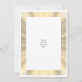 Invitation Mariage doré simple (Dos)