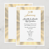 Invitation Mariage doré simple (Devant / Derrière)