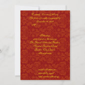 Invitation Mariage double bonheur traditionnel classique or (Dos)