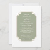 Invitation Mariage double face BILINGUE Olive Green (Dos)