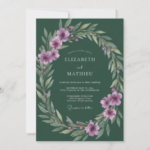 Invitation Mariage Douce Feuille de Lilas Forestier