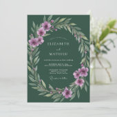 Invitation Mariage Douce Feuille de Lilas Forestier (Debout devant)