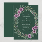 Invitation Mariage Douce Feuille de Lilas Forestier (Devant / Derrière)