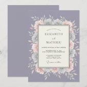 Invitation Mariage Douce Floraison de Lavande (Devant / Derrière)