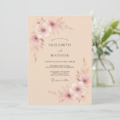 Invitation Mariage Douce Floraison de Pêche (Debout devant)