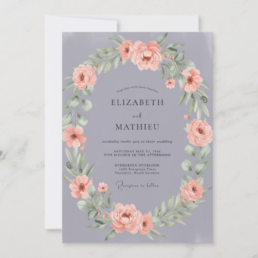 Invitation Mariage Douce Floraison Lilas (Devant)