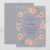 Invitation Mariage Douce Floraison Lilas (Devant / Derrière)