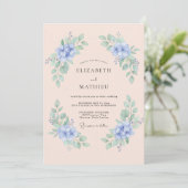 Invitation Mariage Douce Floraison Pervenche (Debout devant)