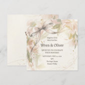 Invitation Mariage Douce Magnolia (Devant / Derrière)