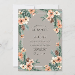 Invitation Mariage Douce Pêche et Pin