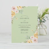 Invitation Mariage Douce Pétale de Pistache (Debout devant)
