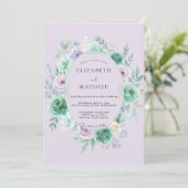 Invitation Mariage Douce Pourpre Eucalyptus Succulent (Debout devant)
