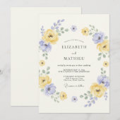 Invitation Mariage Douce Prairie de Lavande (Devant / Derrière)