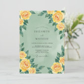 Invitation Mariage Douce Rose Céladon Beurre (Debout devant)