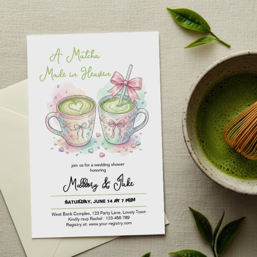 Invitation Mariage Douceur Matcha Faite au Ciel Shower