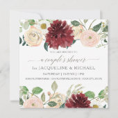 Invitation Mariage Douche Automne Chrysanthème Marsala Rose (Devant)