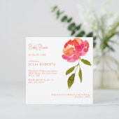 Invitation Mariage douche florale rose et orange (Debout devant)