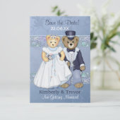 Invitation Mariage d'ourson à sauver la date (Debout devant)