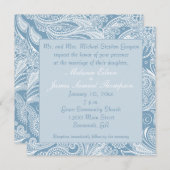 Invitation Mariage doux bleu blanc pâté (Devant / Derrière)