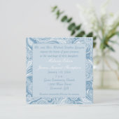 Invitation Mariage doux bleu blanc pâté (Debout devant)