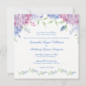 Invitation Mariage doux bleu Hydrangea Fleurs (Devant)