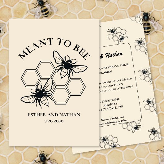 Invitation Mariage doux comme les abeilles