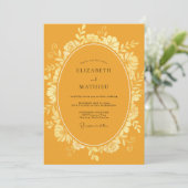 Invitation Mariage doux eucalyptus au feuillage de moutarde (Debout devant)