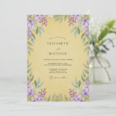 Invitation Mariage doux jaune Wisteria (Debout devant)