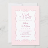 Invitation Mariage doux rose (Devant)