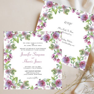 Invitation Mariage doux violet Floral été