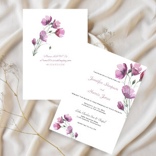 Invitation Mariage doux violet Petite Floral été