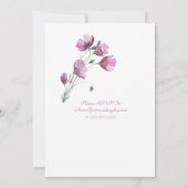 Invitation Mariage doux violet Petite Floral été (Dos)