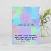 Invitation Mariage doux violet profond (Debout devant)