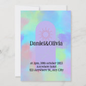 Invitation Mariage doux violet profond (Dos)