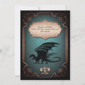 Invitation Mariage Dragon Médiéval Gothique Trônes Vintage (Dos)