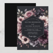 Invitation Mariage Dramatique aux Prunes (Devant / Derrière)