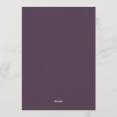 Invitation Mariage Dramatique Floraison d'Ardoise Violette (Dos)
