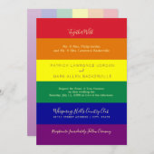 Invitation Mariage drapeau arc-en-ciel (Devant / Derrière)
