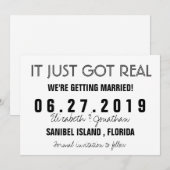 Invitation Mariage drôle ça devient réel Enregistrez la date  (Devant / Derrière)