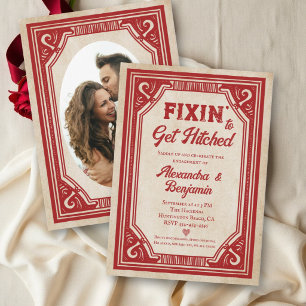 Invitation Mariage drôle Photo de fiançailles vintage